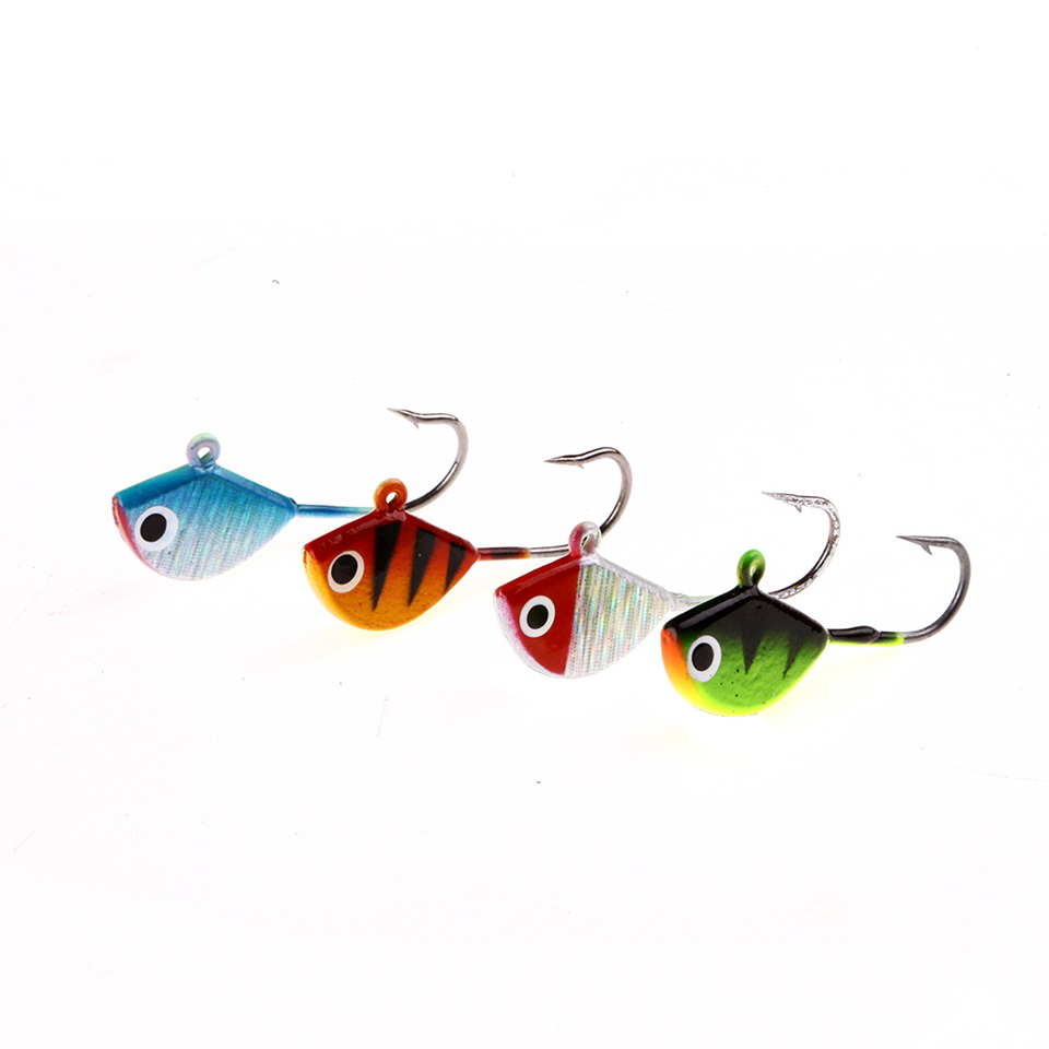 Fishing Hook Jig - 4ชิ้น/ล็อตฤดูหนาวตกปลาน้ำแข็งตกปลาเหยื่อ2.5ซม.2.3G มินิโลหะตะกั่วตะกั่วหัวตะขอเหยื่อตกปลา