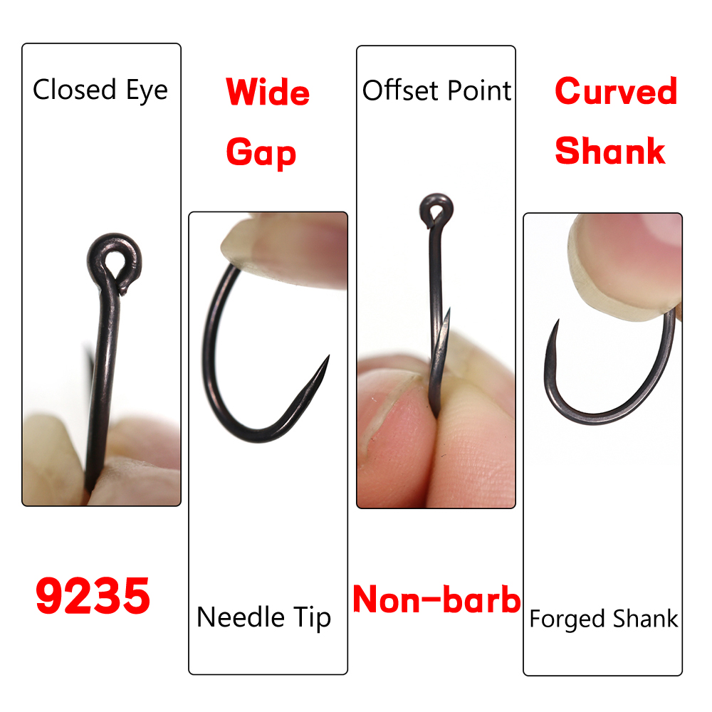 เบ็ดตกปลาคาร์พสีดำด้าน 50 ชิ้น - Fishing Hook Assortment บทวิจารณ์และราคา