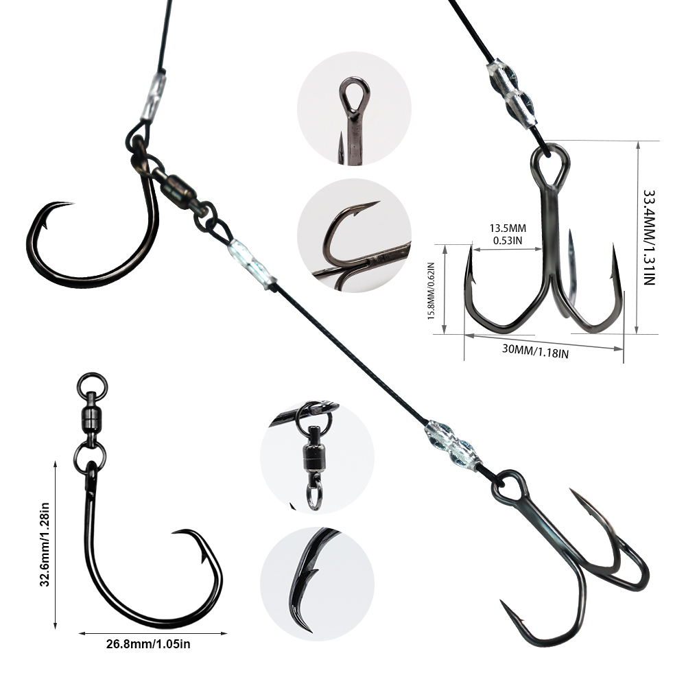 ZYZHE ชุดสายเบ็ดตกปลา 1/3/5 ชิ - Fishing Hook Circle บทวิจารณ์และราคา