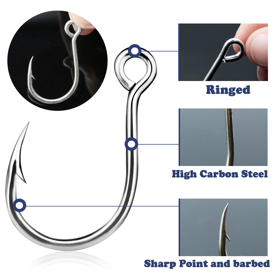 25-50 ชิ้น ตะขอจิ๊กแบบอินไลน์ส - Fishing Hook Circle บทวิจารณ์และราคา