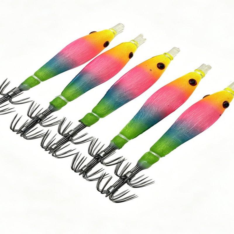 เหยื่อตกปลาหมึกเรืองแสง 5 ชิ้น - Fishing Hook Jig บทวิจารณ์และราคา