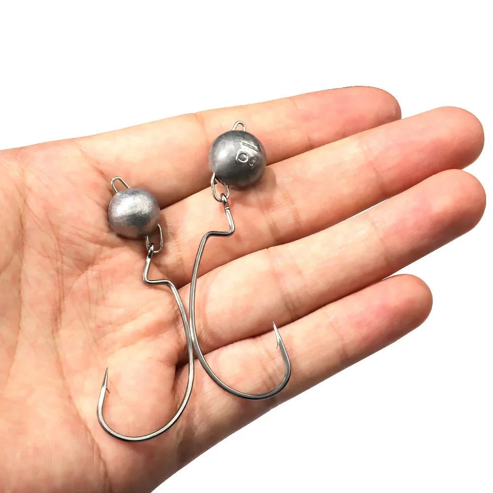 5pcs โลหะ JIG HEAD หนอนตะขอ 2g - Fishing Hook Offset บทวิจารณ์และราคา